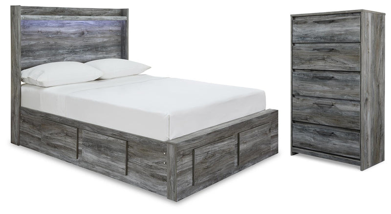 Baystorm Gray Full Storage Bed and Chest - B221B79