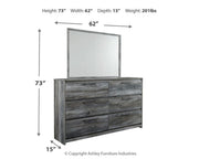Baystorm Gray King Panel Bed, Dresser, Mirror and Chest - B221B52