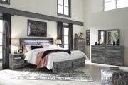 Baystorm Gray LED Footboard Storage Platform Bedroom Set - Gate FurnitureBedroom Set