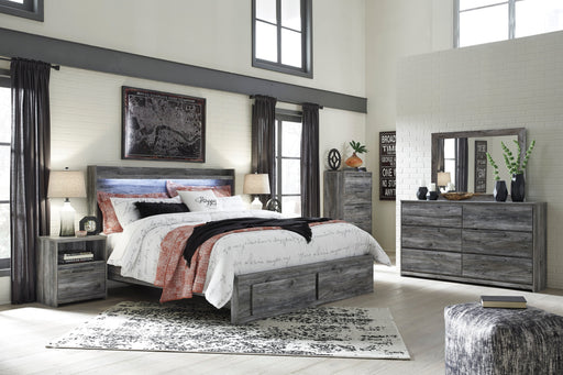 Baystorm Gray LED Footboard Storage Platform Bedroom Set - Gate FurnitureBedroom Set