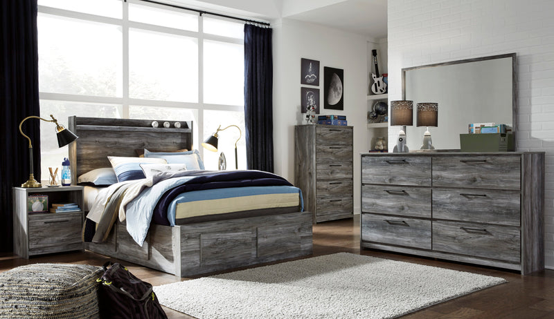 Baystorm Gray LED Side/Footboard Storage Platform Youth Bedroom Set - Gate FurnitureYouth Bedroom Set