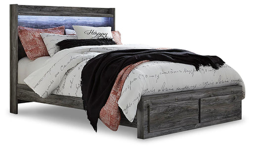 Baystorm Gray Queen Panel Storage Bed and Nightstand - B221B87