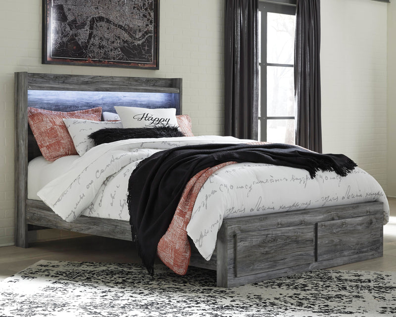 Baystorm Gray Queen Panel Storage Bed, Dresser and 2 Nightstands - B221B88