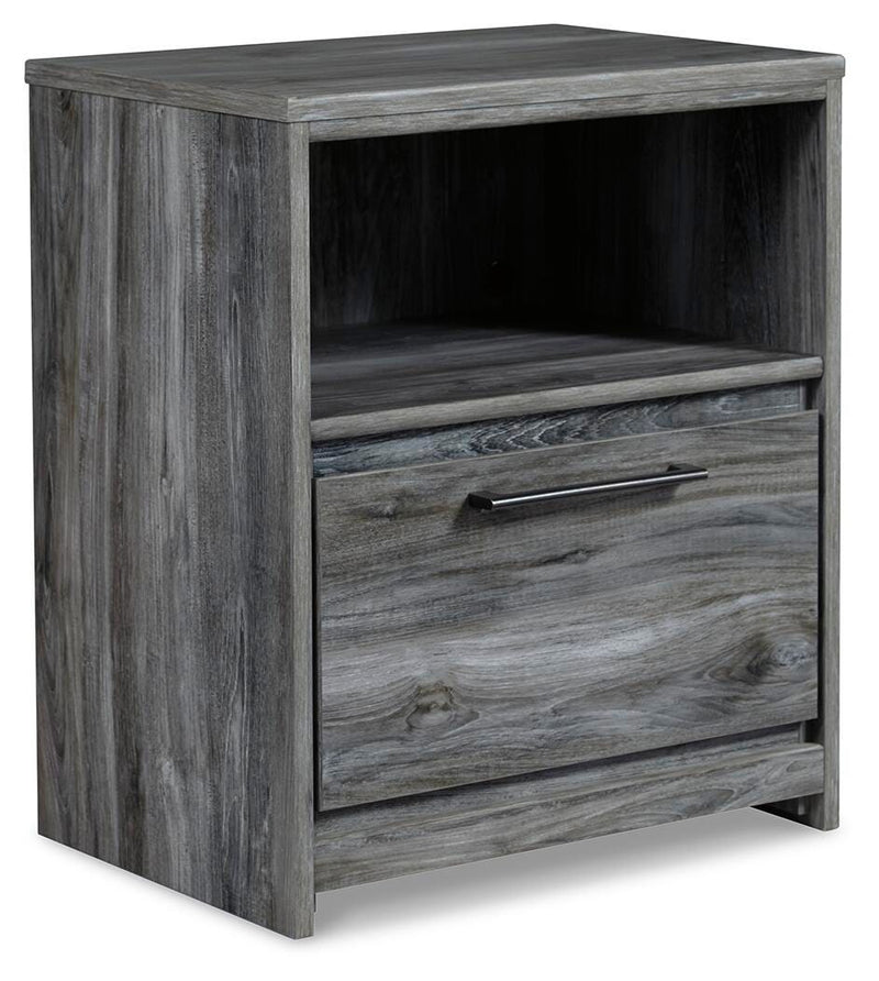 Baystorm Gray Queen Panel Storage Bed, Dresser, Mirror, Chest and 2 Nightstands - B221B57