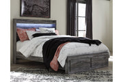 Baystorm Gray Queen Platform Bed with 2 Storage Drawers - Gate FurnitureQueen Bed