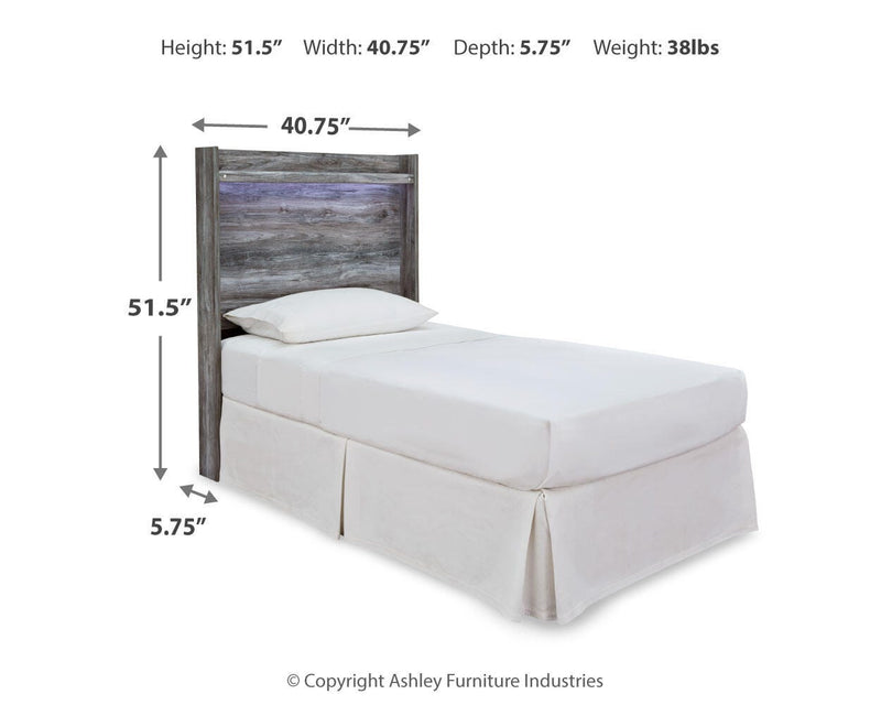 Baystorm Gray Twin Panel Headboard Bed, Dresser, Mirror and Nightstand - B221B74