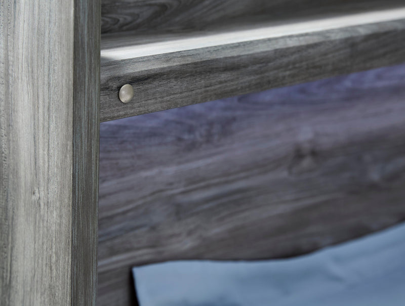 Baystorm Gray Twin Panel Headboard Bed, Dresser, Mirror and Nightstand - B221B74