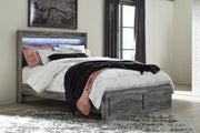 Baystorm Queen Panel Bed with 2 Storage Drawers with Dresser in Gray - PKG003711