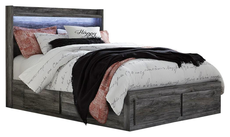 Baystorm Queen Panel Bed with 6 Storage Drawers with Dresser in Gray - PKG003705