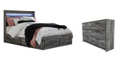 Baystorm Queen Panel Bed with 6 Storage Drawers with Dresser in Gray - PKG003705