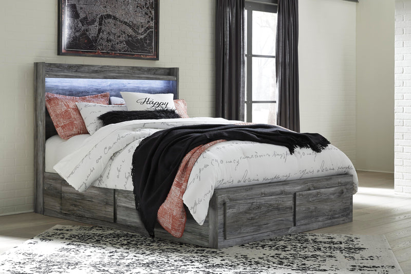 Baystorm Queen Panel Bed with 6 Storage Drawers with Dresser in Gray - PKG003705