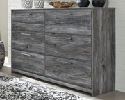 Baystorm Queen Panel Bed with 6 Storage Drawers with Dresser in Gray - PKG003705