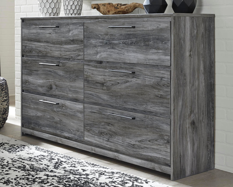 Baystorm Queen Panel Bed with 6 Storage Drawers with Dresser in Gray - PKG003705