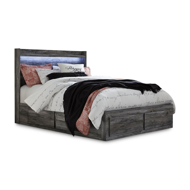 Baystorm Queen Panel Bed with Storage, Dresser and 2 Nightstands - B221B103