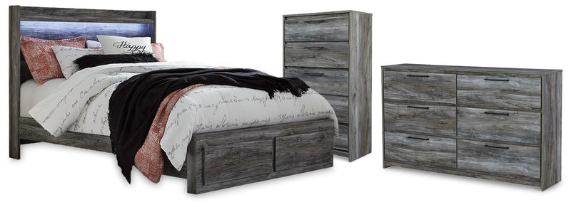 Baystorm Queen Panel Storage Bed, Dresser and Chest - B221B98