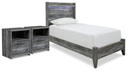 Baystorm Twin Panel Bed and 2 Nightstands - B221B94