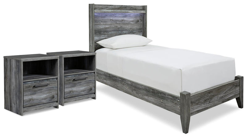 Baystorm Twin Panel Bed and 2 Nightstands - B221B94