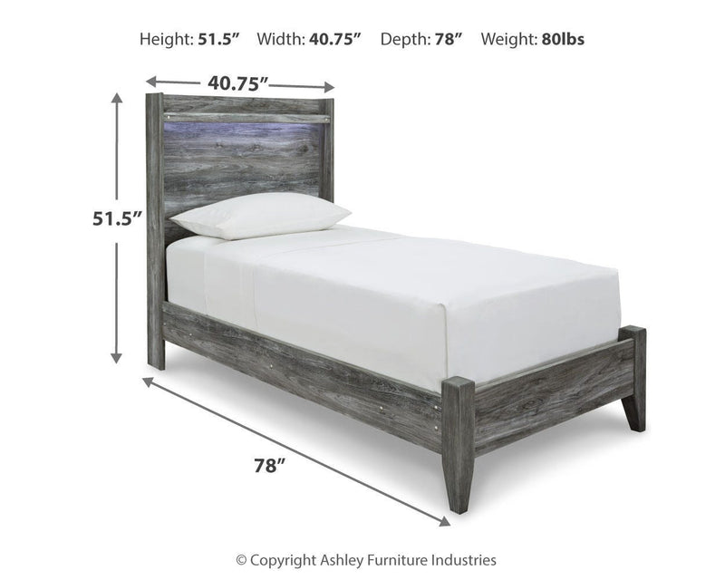 Baystorm Twin Panel Bed, Dresser, Mirror and Chest - B221B95