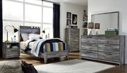 Baystorm Twin Panel Bed with Dresser in Gray - PKG007575