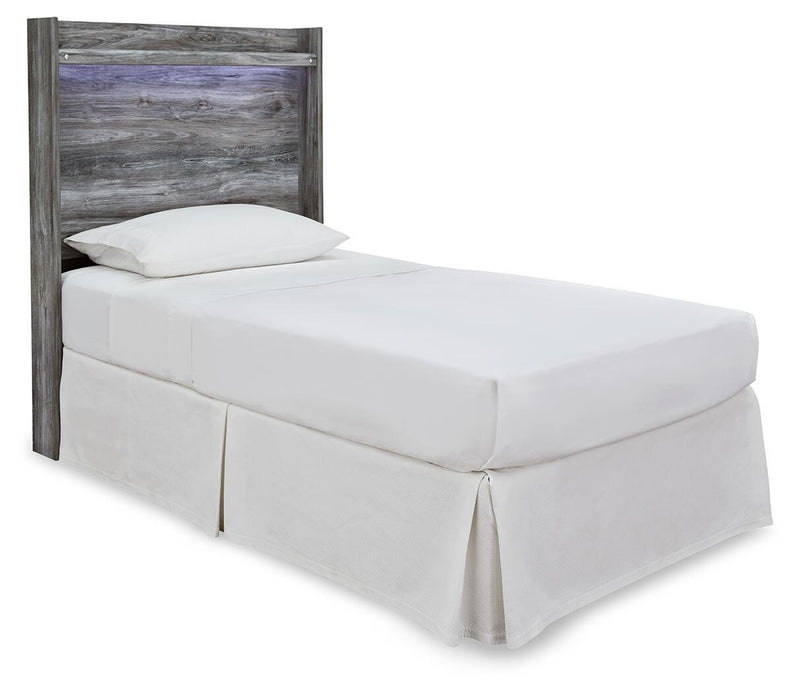 Baystorm Twin Panel Headboard Bed with Dresser in Gray - PKG003618