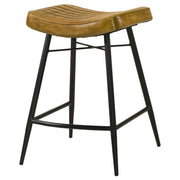 Bayu Leather Upholstered Counter Stool Camel (Set of 2) - 109248