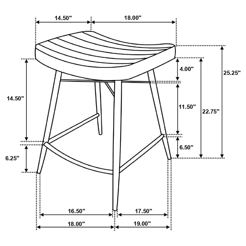 Bayu Leather Upholstered Counter Stool Camel (Set of 2) - 109248