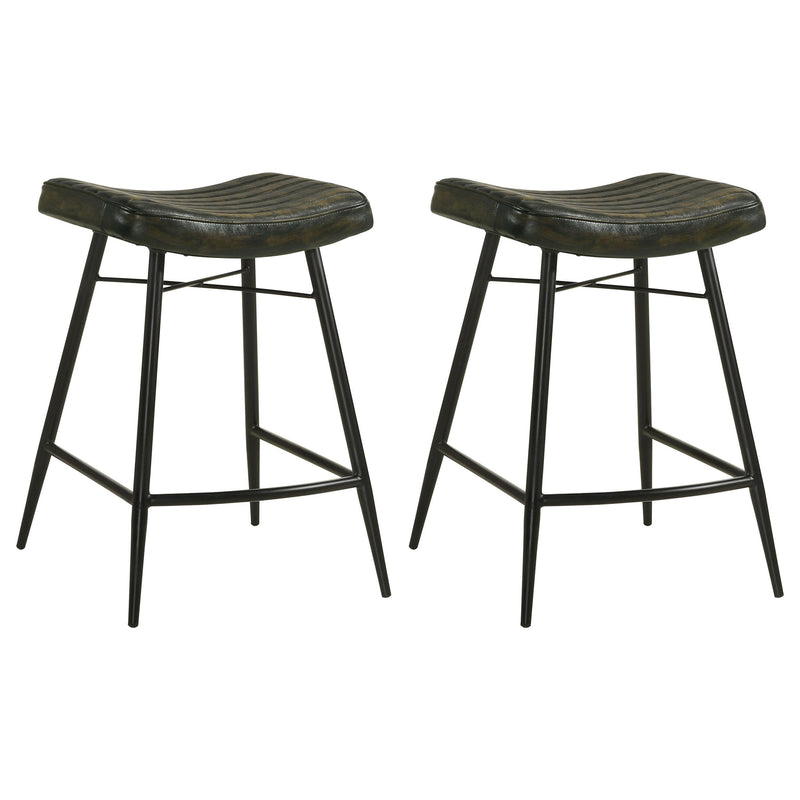 Bayu Leather Upholstered Counter Stool Espresso (Set of 2) - 109258