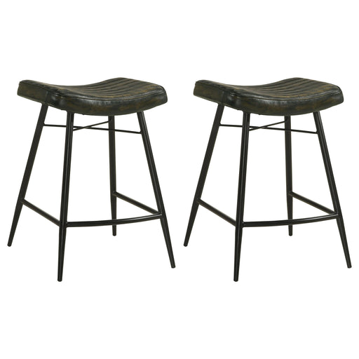 Bayu Leather Upholstered Counter Stool Espresso (Set of 2) - 109258