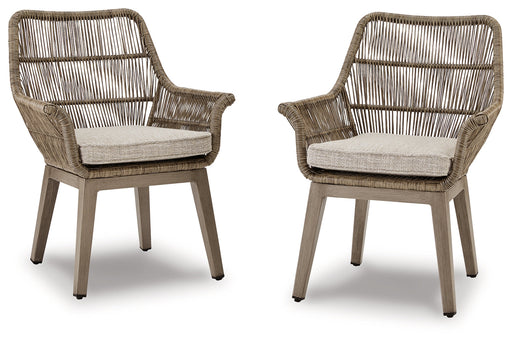 Beach Front Arm Chair with Cushion (Set of 2) - P399-601A - Gate Furniture