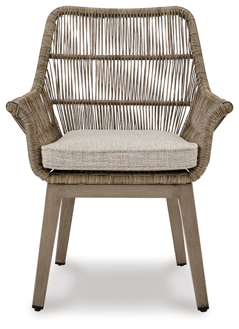Beach Front Arm Chair with Cushion (Set of 2) - P399-601A - Gate Furniture