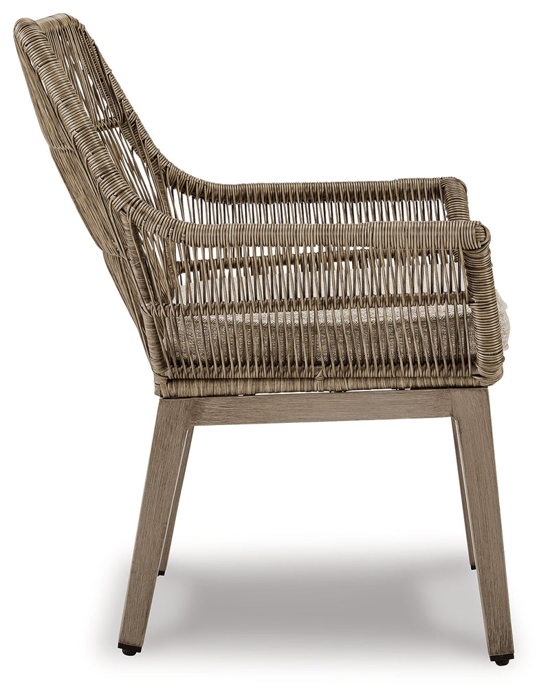 Beach Front Arm Chair with Cushion (Set of 2) - P399-601A - Gate Furniture