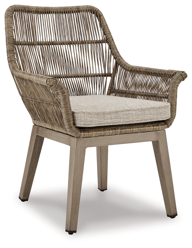 Beach Front Outdoor Dining Table and 4 Chairs in Beige - PKG015466