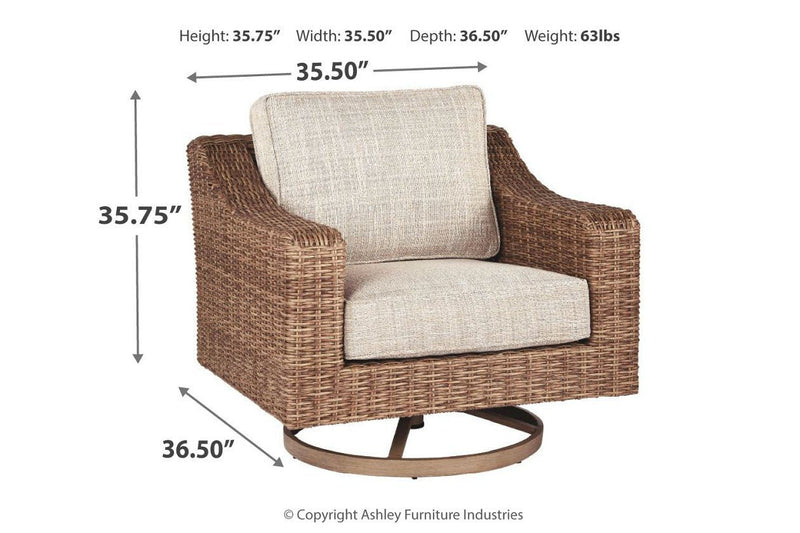Beachcroft Beige Swivel Lounge Chair - Gate FurnitureAccent Chair