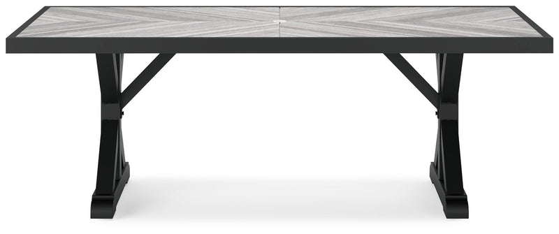 Beachcroft Black/Light Gray Outdoor Dining Table - P792-625