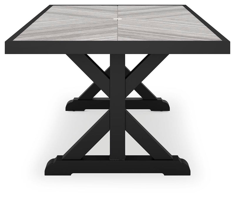 Beachcroft Black/Light Gray Outdoor Dining Table - P792-625