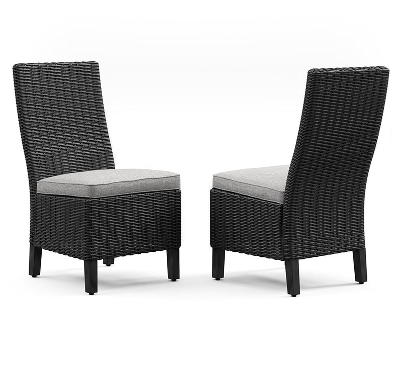 Beachcroft Black/Light Gray Outdoor Side Chair with Cushion (Set of 2) - P792-601