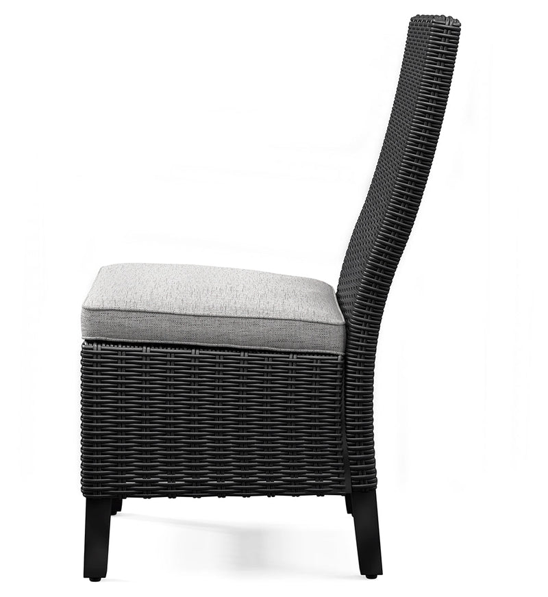Beachcroft Black/Light Gray Outdoor Side Chair with Cushion (Set of 2) - P792-601