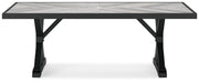 Beachcroft Outdoor Dining Table and 4 Chairs in Black/Light Gray - PKG021236