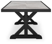 Beachcroft Outdoor Dining Table and 4 Chairs in Black/Light Gray - PKG021236