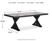 Beachcroft Outdoor Dining Table and 4 Chairs in Black/Light Gray - PKG021236