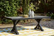 Beachcroft Outdoor Dining Table and 4 Chairs in Black/Light Gray - PKG021236