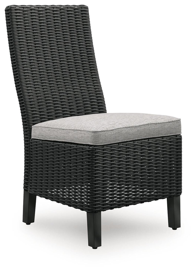 Beachcroft Outdoor Dining Table and 4 Chairs in Black/Light Gray - PKG021236