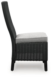 Beachcroft Outdoor Dining Table and 4 Chairs in Black/Light Gray - PKG021236