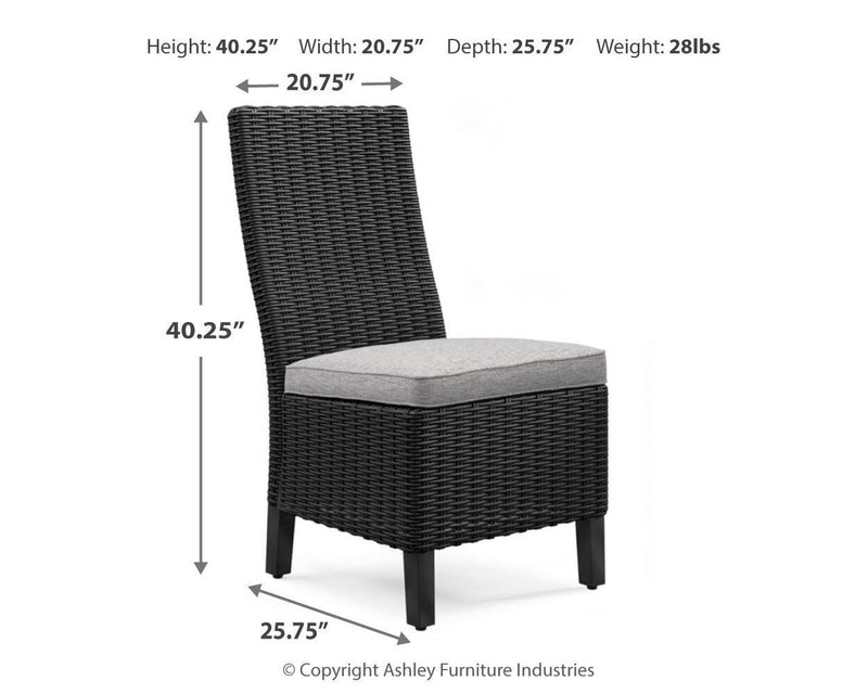 Beachcroft Outdoor Dining Table and 4 Chairs in Black/Light Gray - PKG021236