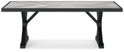 Beachcroft Outdoor Dining Table and 4 Chairs in Black/Light Gray - PKG021236