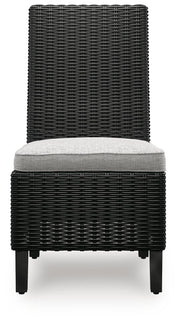 Beachcroft Outdoor Dining Table and 6 Chairs in Black/Light Gray - PKG021235