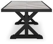 Beachcroft Outdoor Dining Table and 6 Chairs in Black/Light Gray - PKG021235