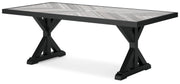 Beachcroft Outdoor Dining Table and 6 Chairs in Black/Light Gray - PKG021235