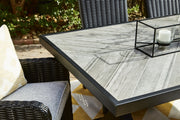 Beachcroft Outdoor Dining Table and 6 Chairs in Black/Light Gray - PKG021235