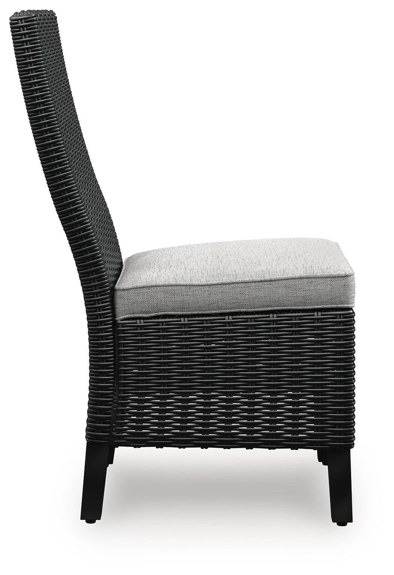 Beachcroft Outdoor Dining Table and 6 Chairs in Black/Light Gray - PKG021235